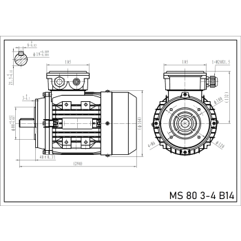 Silnik elektryczny 1,1kW 1400 obr/min. 80 B14